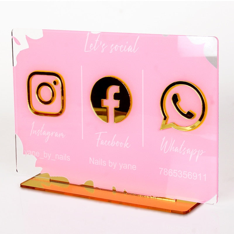 Customized Social Media Business Sign - Triple Icon